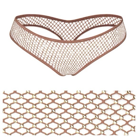 Skims X Swarovski Stretch Net Skimpy Scoop Bralette & Dipped Thong Set NWT RARE - Picture 2 of 7